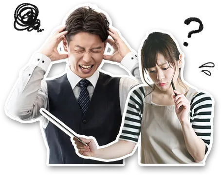 設置費やオプションで高額になる見積もりに悩む社員・店員